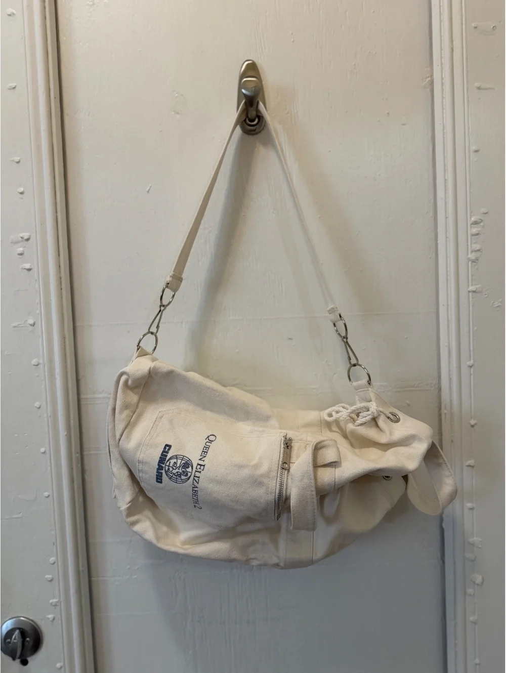 Vintage QE2 Canvas Duffle Bag Backpack